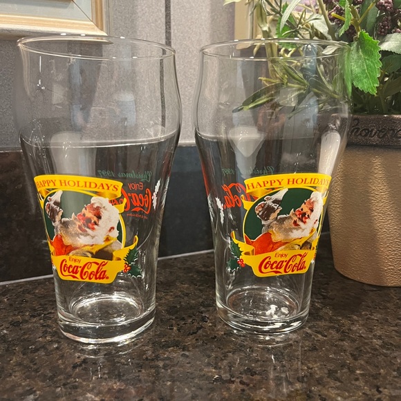 Enjoy Coca Cola Happy Holidays 1997 Glass drinking glass, Santa - Picture 1 of 10